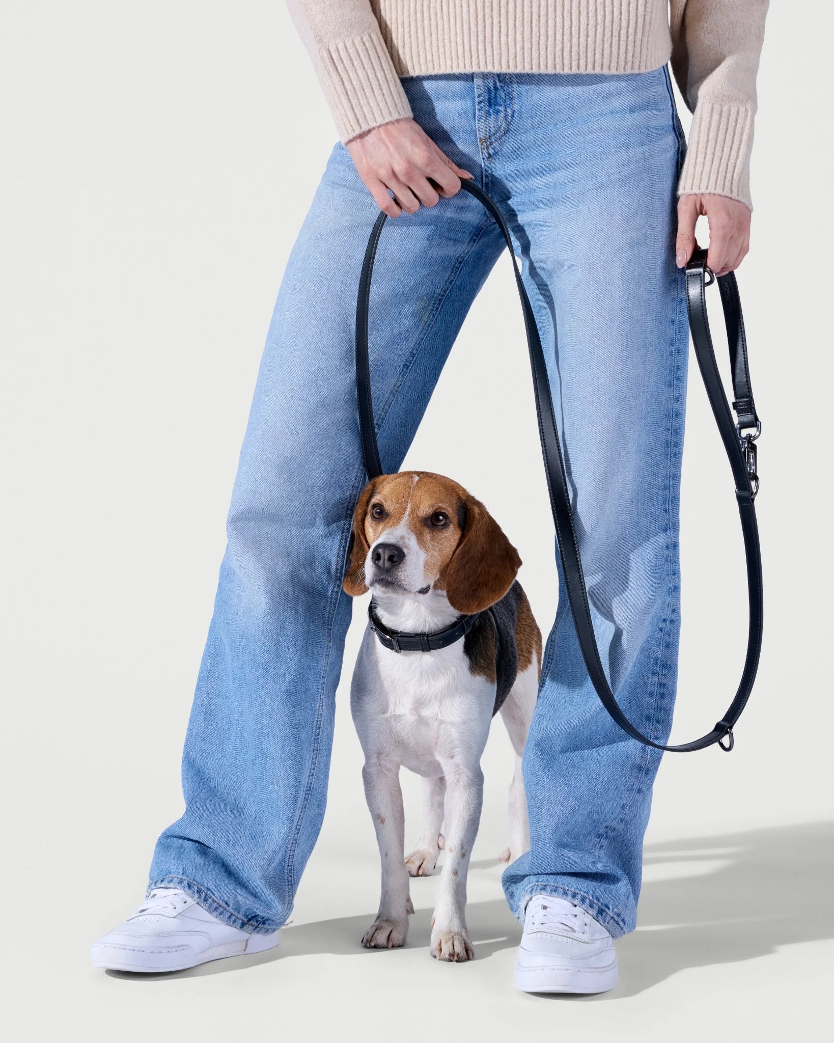 Microfibre Leather 3-in-1 Hands-Free Leash - Obsidian Black
