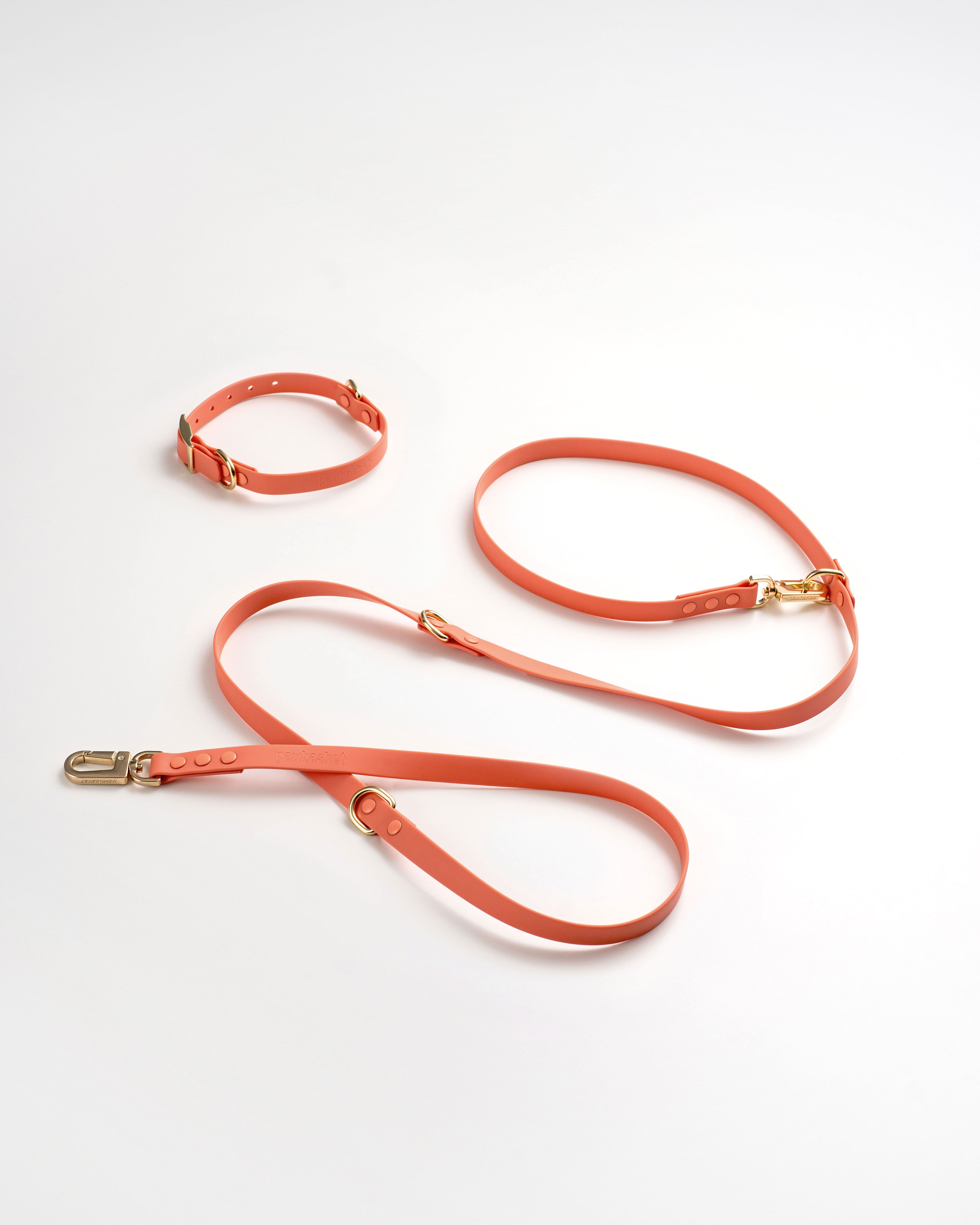 3-Way Hands-Free Leash + Collar Set — Coral Pink