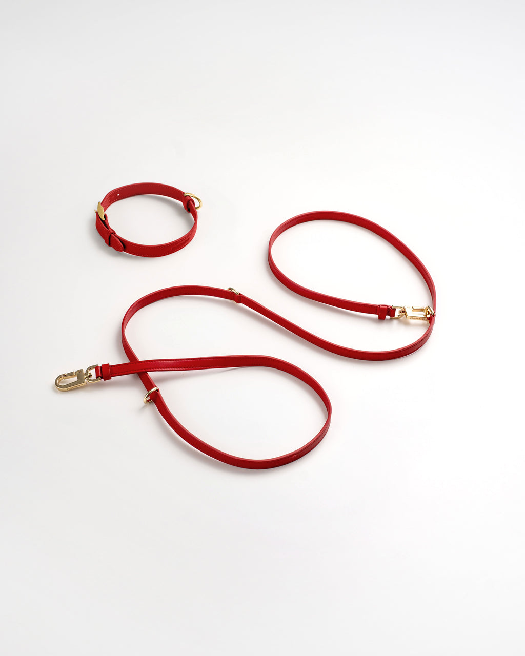 3-Way Hands-Free Leash + Collar Set — Crimson Red