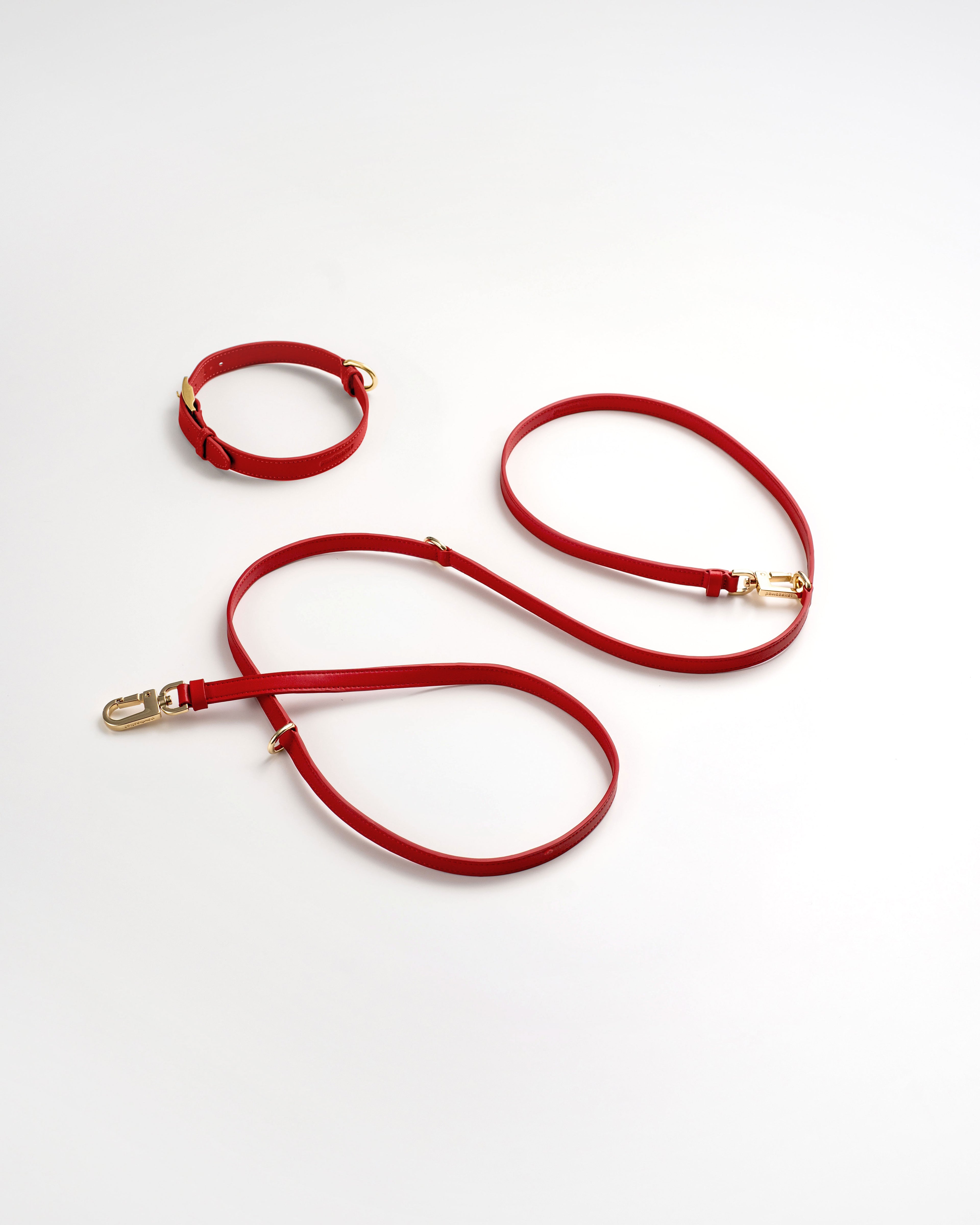 3-Way Hands-Free Leash + Collar Set — Crimson Red