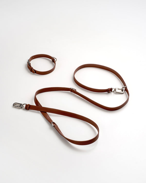Chestnut Brown Walk Set — Microfibre Leather